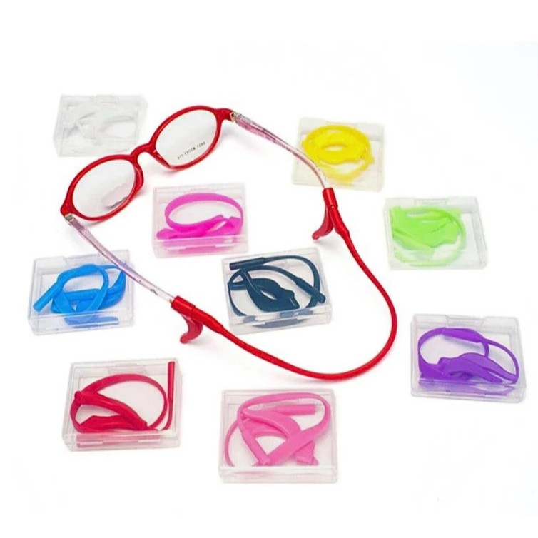 Cordão de silicone para óculos de criança + gancho para óculos infantil (Multicolor) em Oferta na Shopee