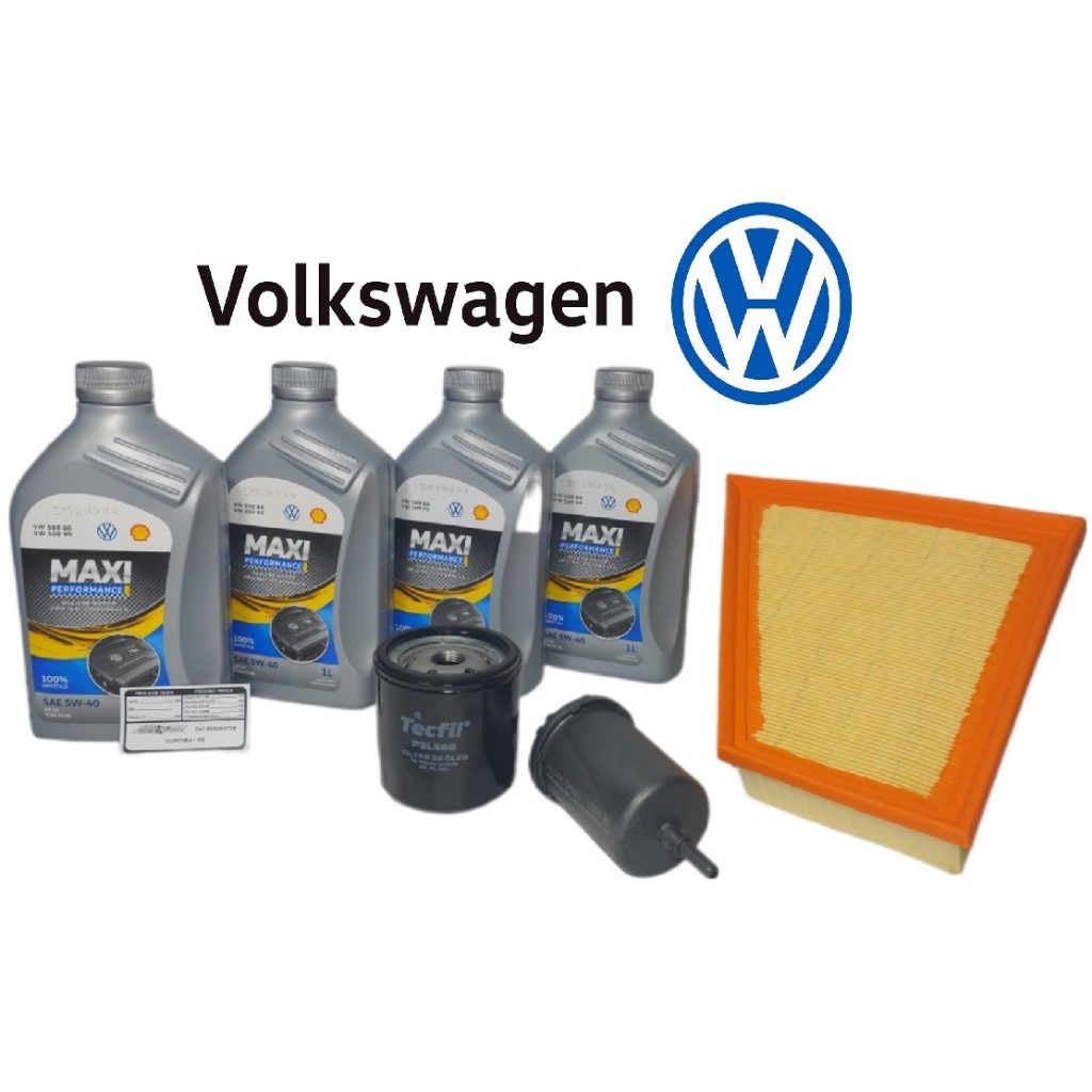 Kit Troca de Óleo e Filtros 5w40 Sintético Volkswagen Gol G5 G6 G7 Voyage Saveiro Polo 1.6