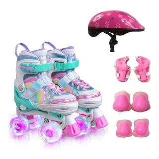 Patins 4 Rodas ARCO ÍRIS Com Luz De Led E Glitter Top modelos NOVAS VARIA em Oferta na Shopee