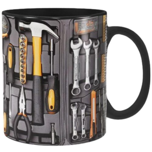 Caneca  Cerâmica Personalizada Desenho de Ferramenta Mala de Ferramentas