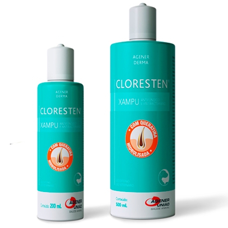 Cloresten 200ml e 500mL - Shampoo Antibacteriano P/ Cães e Gatos em Oferta na Shopee