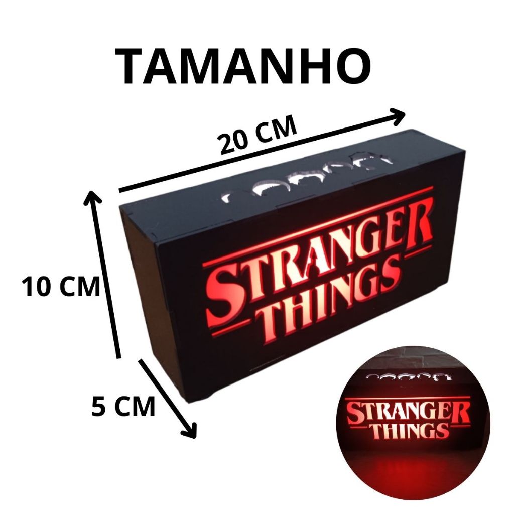 Luminária Abajur Led Stranger Things Mdf Decoração Geek