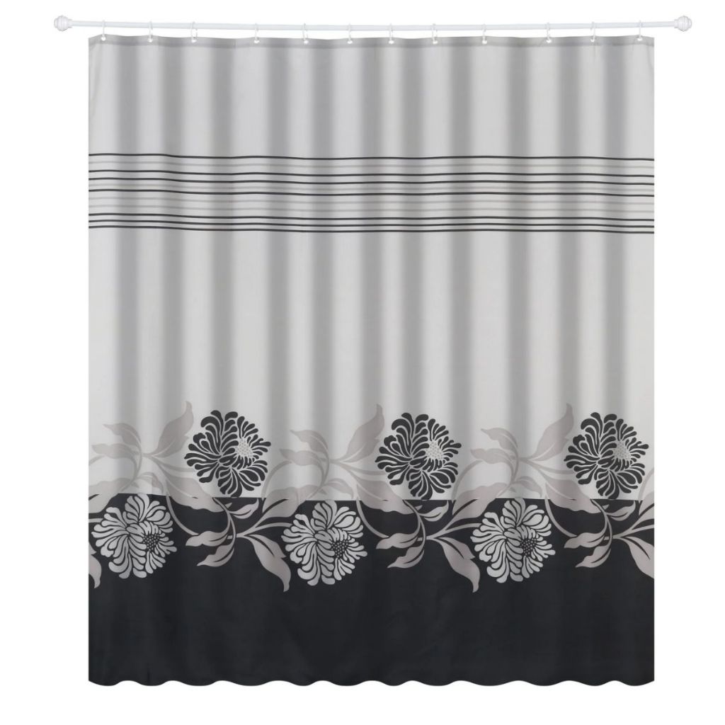 Cortina Para Box Poliéster Estampada Flor Azul Bella Casa 198(A)x180(L)