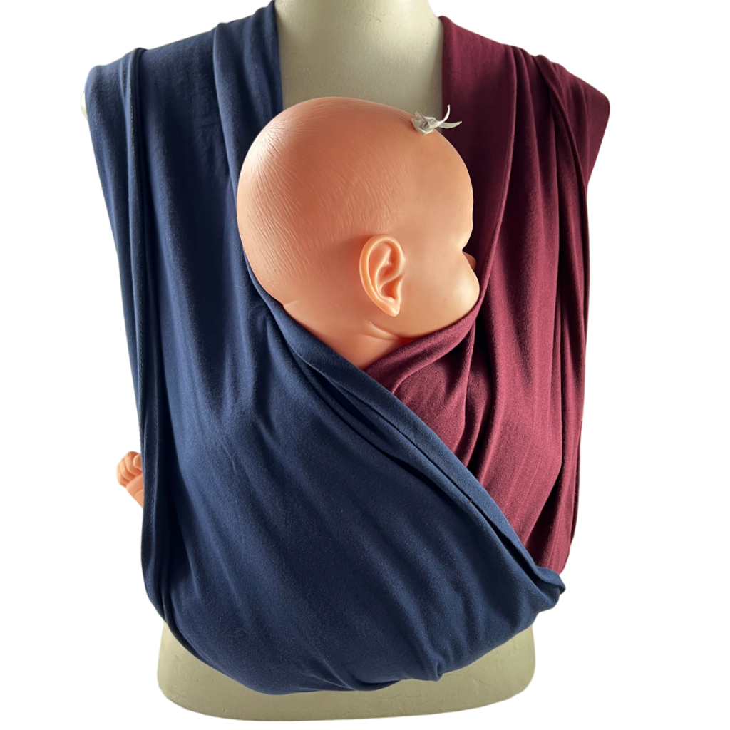 Wrap Quick Sling de Vestir para Carregar Bebês - Azul Marinho e Vinho Tamanhos PP | P | M | G | GG | XG | XXG | SOB MEDIDA