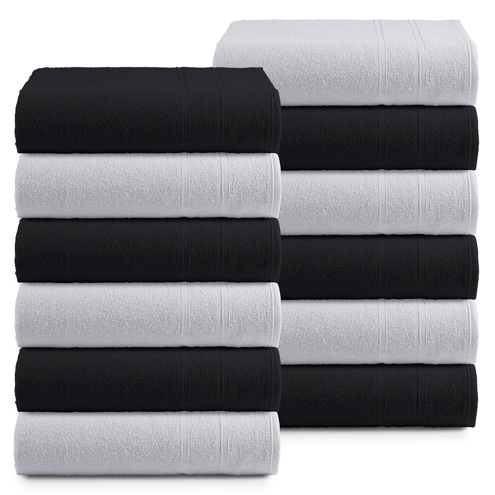 Toalha de Banho 100% Algodão Branco e Preto Arjotec Pet Shop Hotel Motel Pousada Clinica Barbeiro
