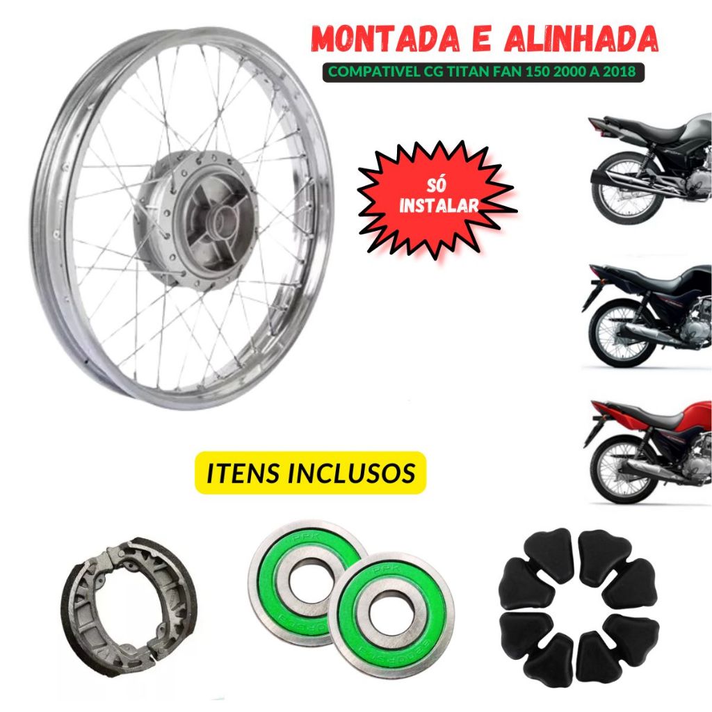 Aro Roda Jante Traseiro 150/160 2000 em diante Completo Rolamentos + bucha + Patim