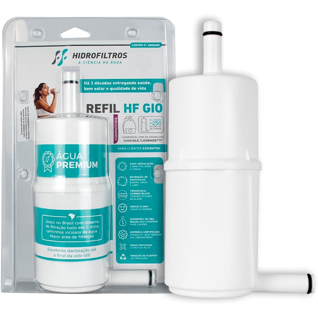 Refil Compacto HF Gioviale Hidrofiltros Carvão Blocado