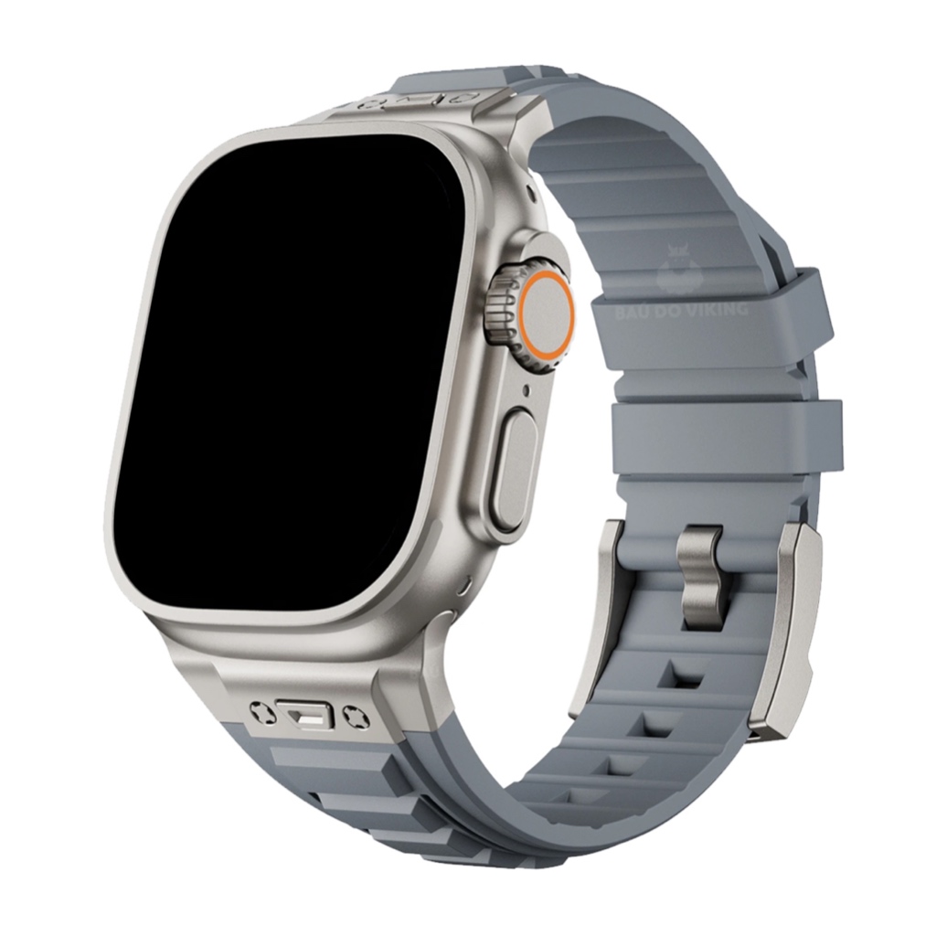 Pulseira Silicone Square Robusta Cinza Compatível com Apple Watch Ultra