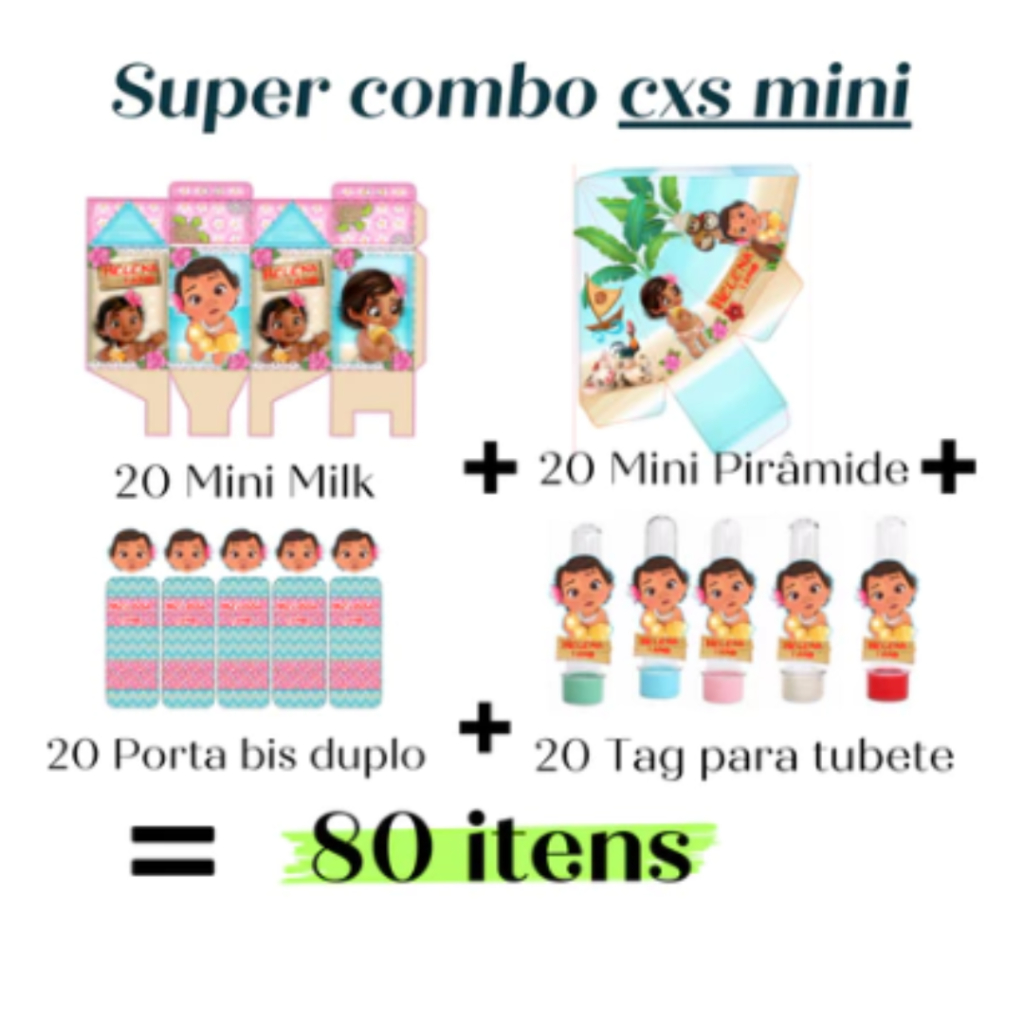 Personalizados 80 itens- kit festa - Lembrancinha Infantil - Mesversario - Aniversario infantil - Temas