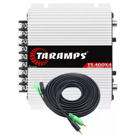 Módulo Amplificador Taramps Ts400x4 Digital 4 Canais 400 Watts Com Cabo Rca BRINDE