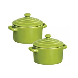 Kit 2 Mini Caçarola Panelinha Molheira Cerâmica Verde Folha em Oferta na Shopee