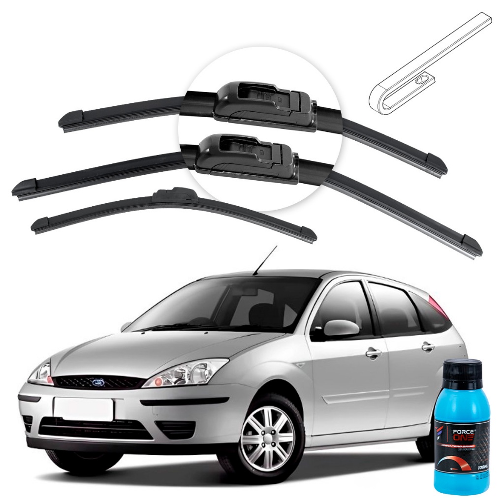 Palheta Limpador de Parabrisa Ford Focus Hatch ano 00 a 07 Universal Dianteira e Traseira
