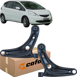 Par de Bandeja Balança Dianteira Original Cofap Honda Fit 2003 à 2008