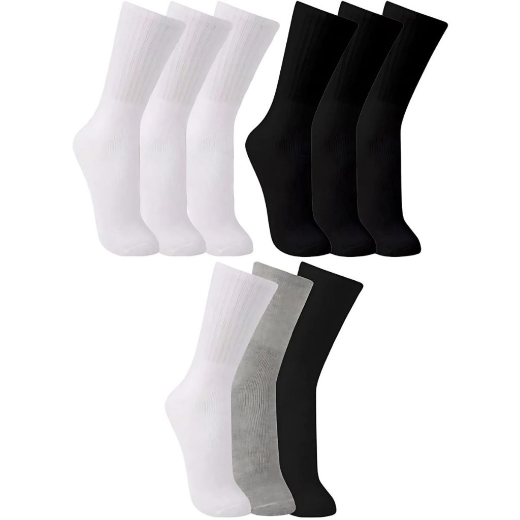 6 Pares Meias Esportiva Trifil Cano Longo Alto Algodao Punho Soft Treino Academia Dia a Dia Malhar Inverno Frio Grossa