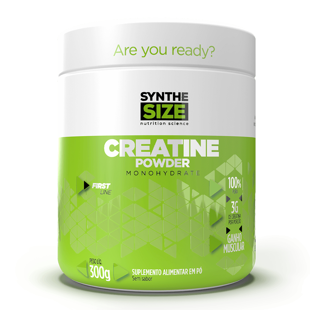 Creatina Powder Monohidratada 100% Pura 300g Pote Creatine - Synthesize