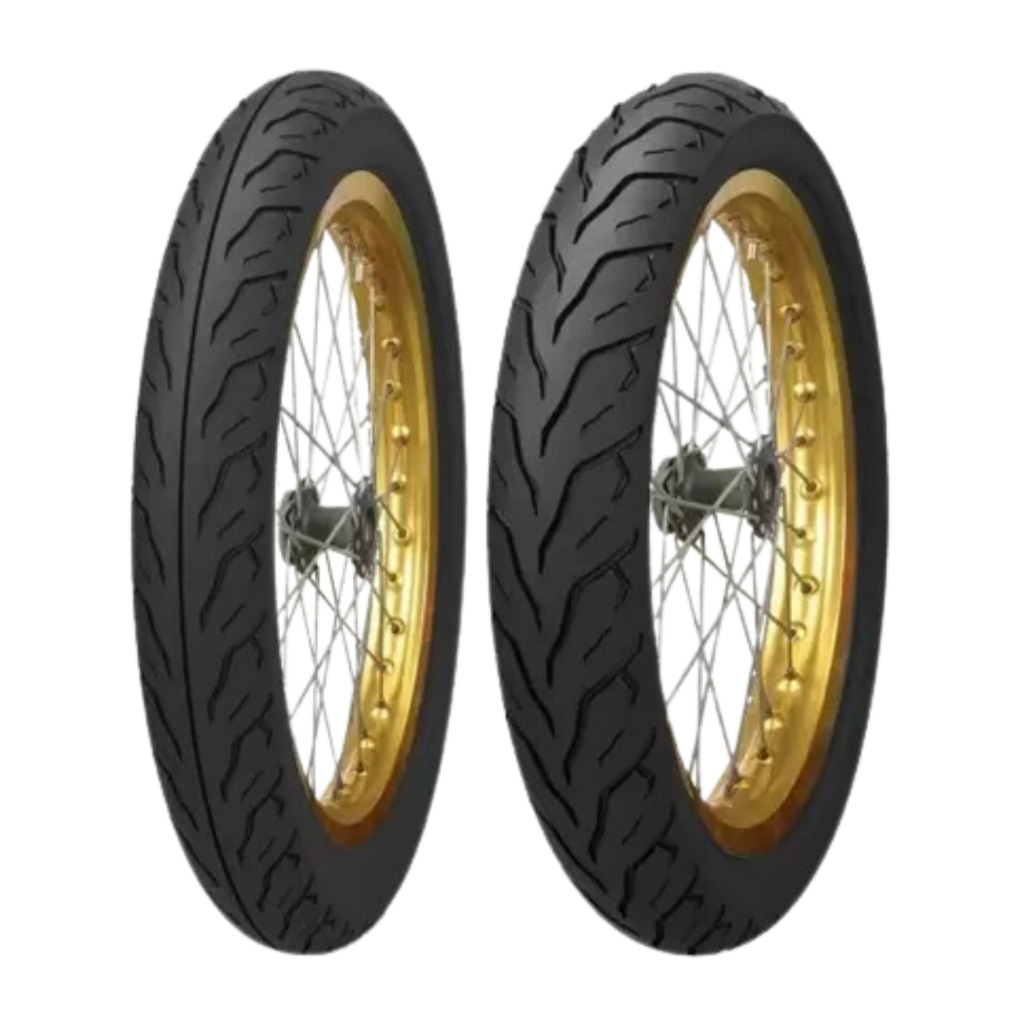 Par Pneu 80/100-14 E 60/100-17 Kenda Tubeless Biz 125 Pop100 - Spare Parts and Accessories for Vehicles