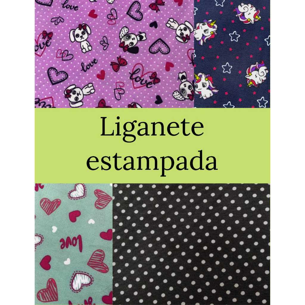 TECIDO LIGANETE ESTAMPADA (1M X 1,60M) "D315"