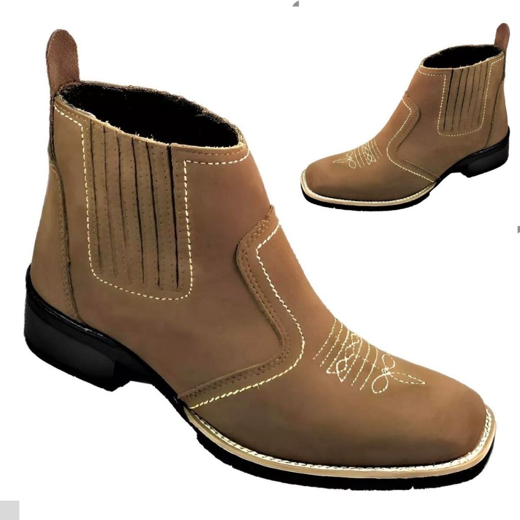 Bota Country Estilo Texana Marca Campolina Couro Legitimo Bico Quadrado 3140 Ótima Para Presente Aniversario Casamento