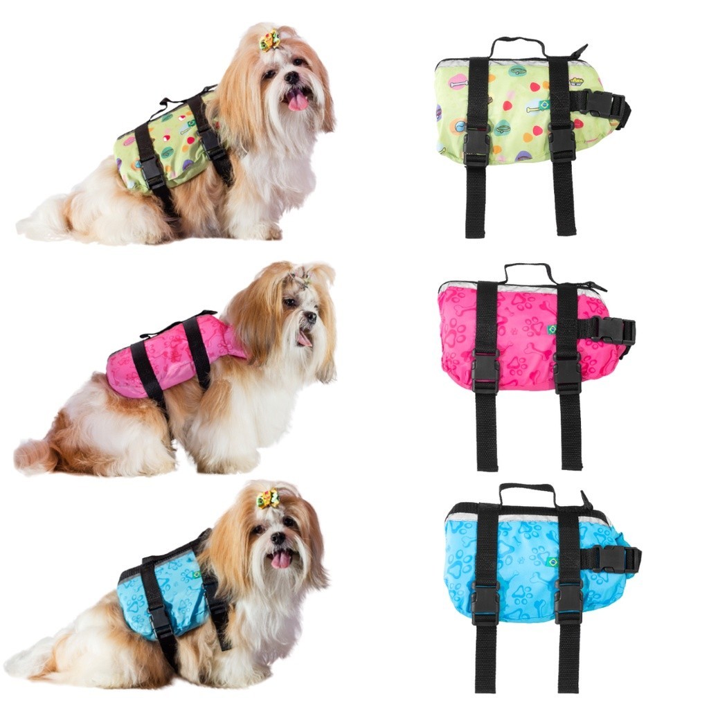 Colete Salva-vidas Pet Pro Tork Safe Life Para Cachorro Gato Pet Dog Cães Segurança Animais 5 a 36kg