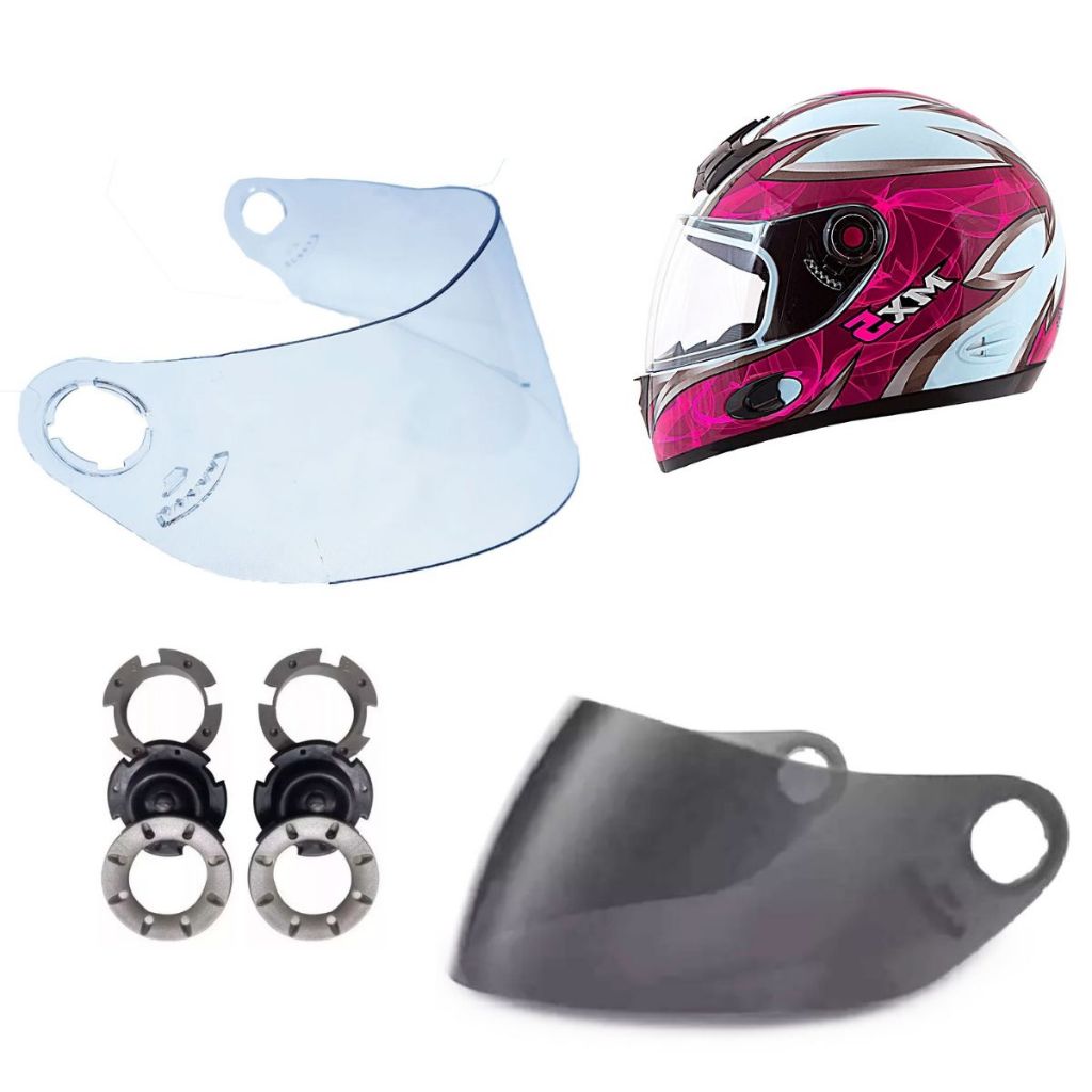 Kit Viseiras Capacete Mixs / Fokker / Mx5 + Botoes Reparo em Oferta na Shopee