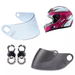 Kit Viseiras Capacete Mixs / Fokker / Mx5 + Botoes Reparo