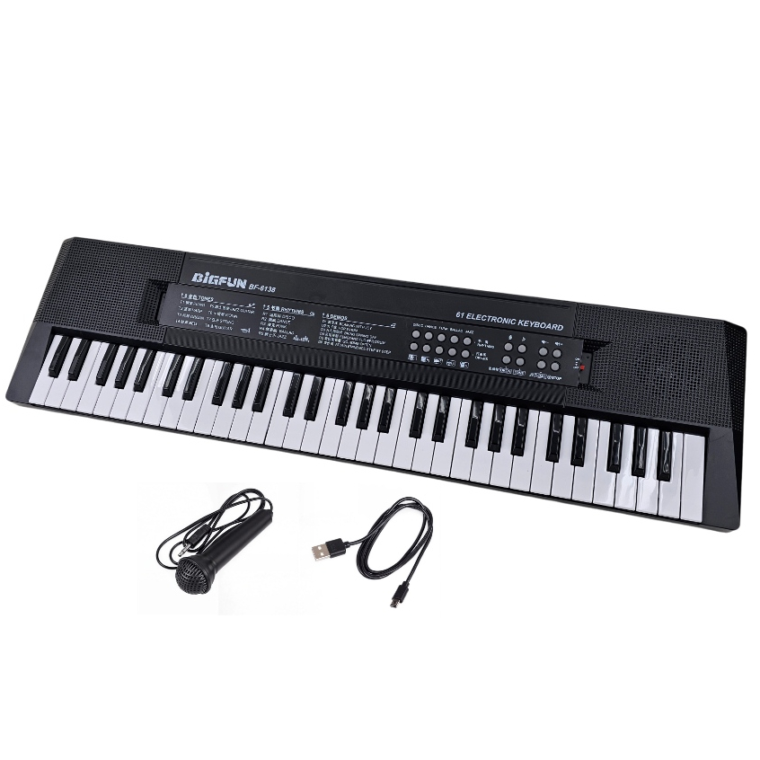 Teclado Eletrônico Órgão 61 Teclas Bf-6138 Musical Para Iniciante com microfone