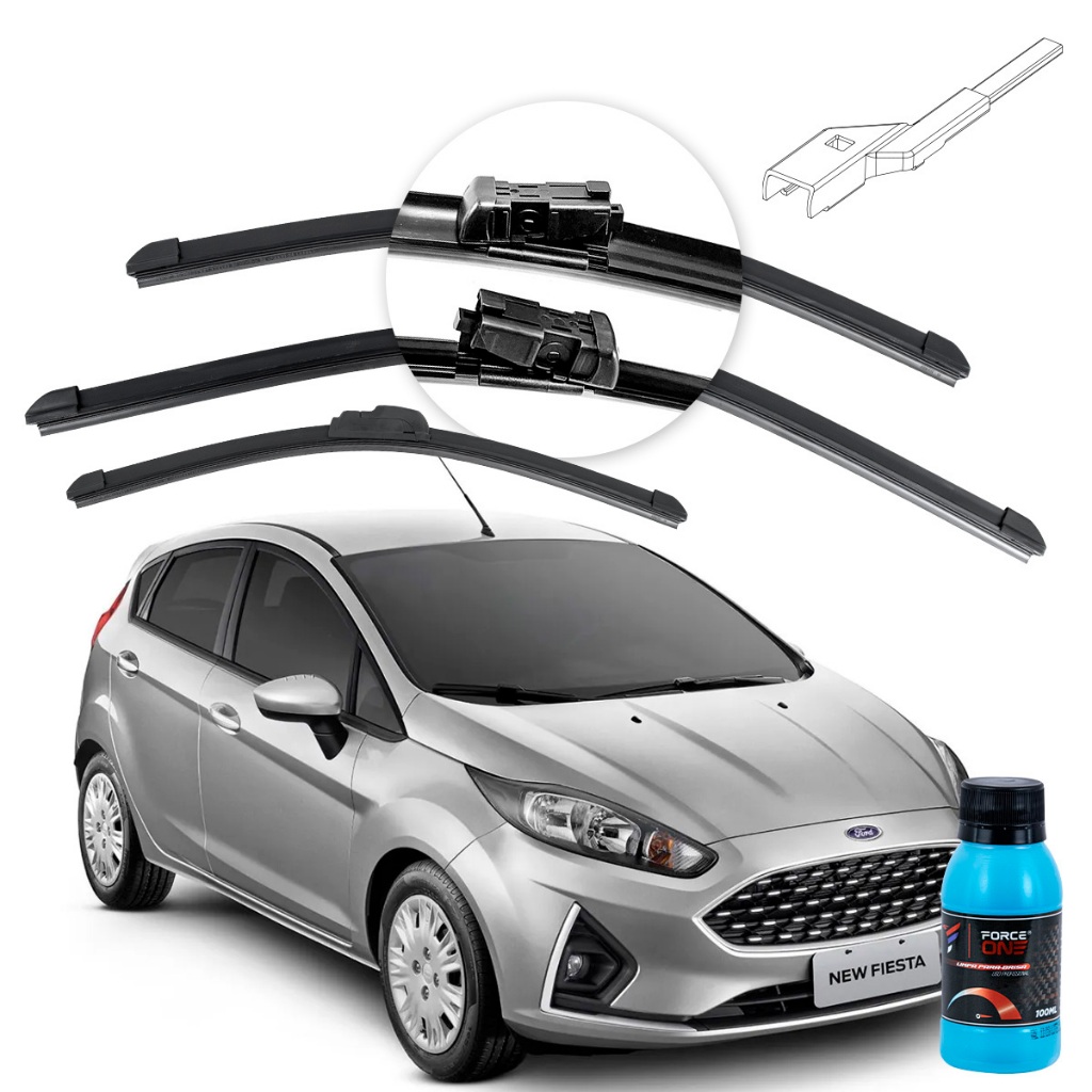 Palheta Limpador de Parabrisa Ford New Fiesta ano 11 a 19 Especifica Dianteira e Traseira em Oferta na Shopee