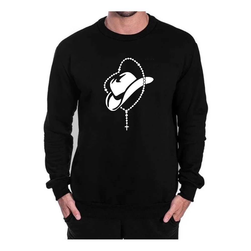 Moletom Chapeu Careca Gola Redonda Sueter Flanelado Masculino E Feminino