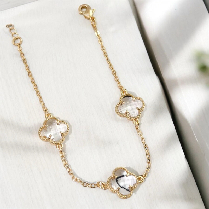 Pulseira de Trevo Cristal Virginia Folheado a Prata e Ouro Feminino em Oferta na Shopee