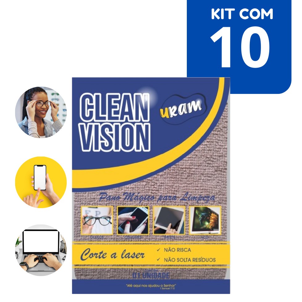 Kit 10 Limpa Telas Mágico para Limpeza Ótica, Celulares e Telas em geral