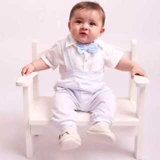 Conjunto para Bebê Menino Social com Suspensório e Gravata 100% Algodão em Oferta na Shopee