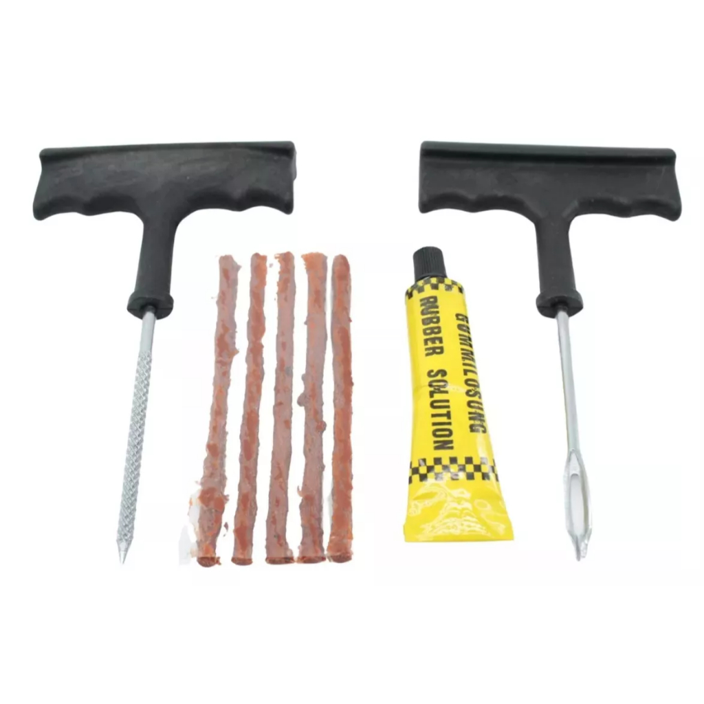 Kit Remendo Reparo Macarrão Pneu Carro Moto S/ Câmara Ferramenta+Macarrão TM0400