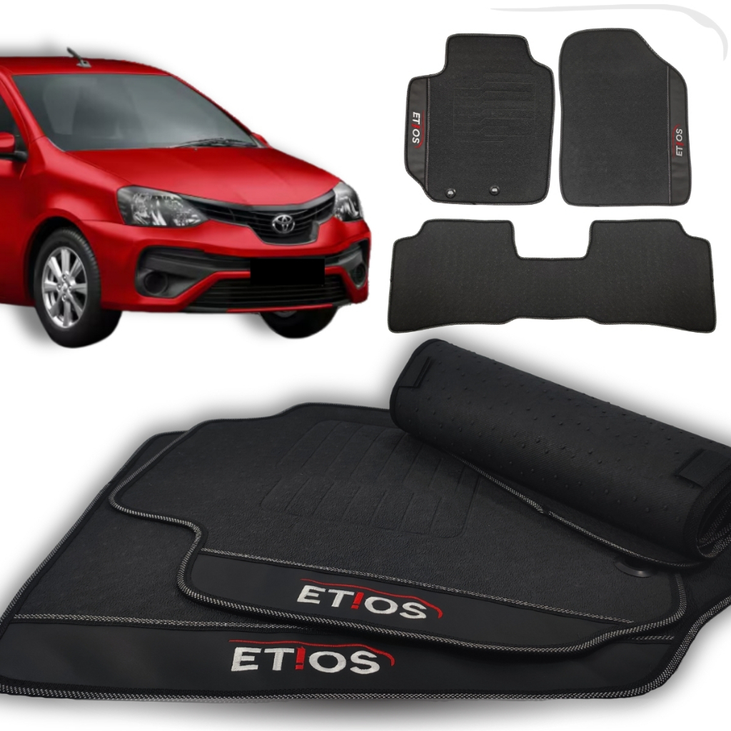 Jogo Tapete de Borracha automotivo Toyota Etios Hatch 2010 11 12 13 14 15 16 17 18 19 20 2021...