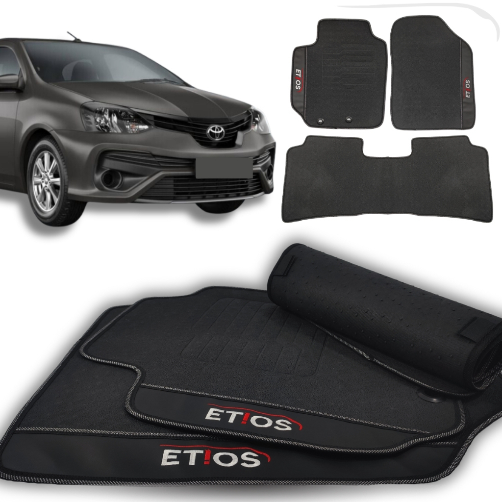 Tapete para carro Etios Sedan X Borracha 2010 2011 2012 a 2023 Personalizado Traseiro Inteiriço!