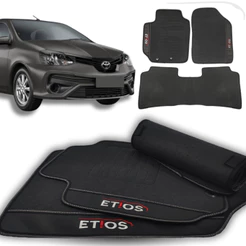 Tapete para Carro Etios Sedan Borracha Personalizado Traseiro Inteiriço 2010 11 12 a 2023 Etios