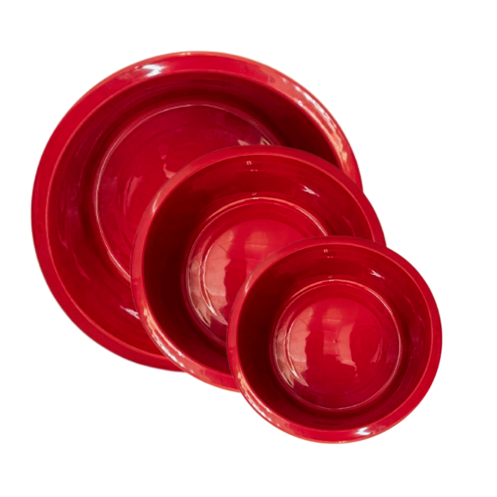 Jogo 3 Bacias Redonda Colorida Grande Media Plastico Reforçado