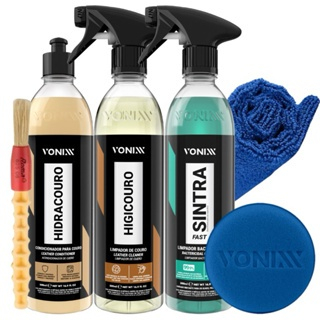 Kit Sintra Fast Vonixx Hidracouro e Higicouro Hidratante Higieniza e Revitaliza Bancos de Couro