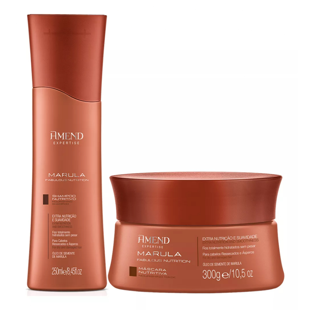 Amend Kit Marula Fabulos Nutrition Shampoo 250ml + Máscara 300g em Oferta na Shopee