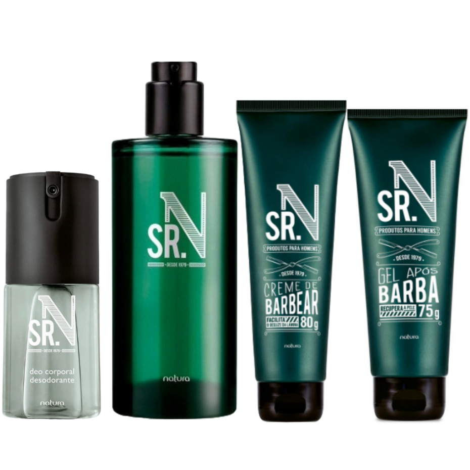 Detalhes do Linha Sr. N  Natura:  Colônia | Deo Corporal | Creme de Barbear  | Gel Pós Barba | Sabonete em Barra