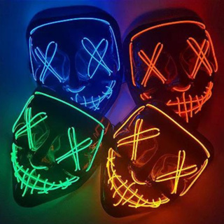 Máscara com Led Neon Halloween Festa Balada em Oferta na Shopee