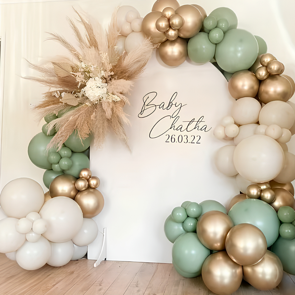 Kit 122 Unidades Balão Guirlanda Bexiga Dourado Marfim Verde Eucalipto Festa Decoração Arco em Oferta na Shopee