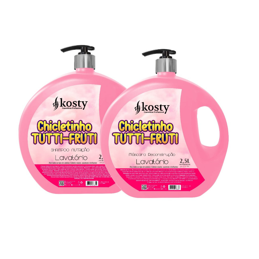 kit chicletinho Tutti fruti shampoo e máscara 2.5l kosty