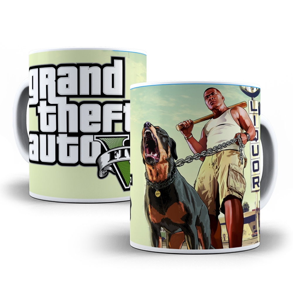 Caneca Personalizada Jogo GTA V 5 Cinco Porcelana ou Polimero Especial Presente Amigo Secreto HD 567