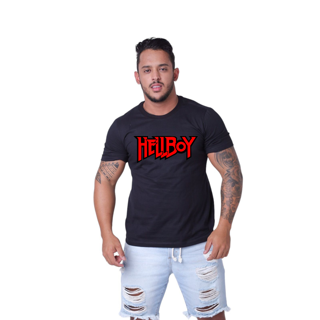Camiseta Masculina Hellboy Malha Premium Reforçada 100% Algodão
