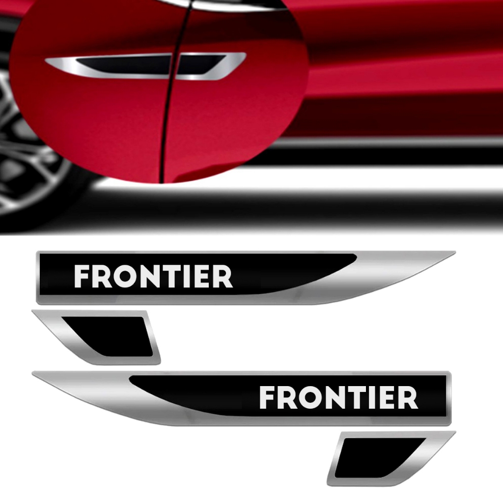 Par Emblema Lateral Resinado Aplique Adesivo Paralama Porta Frontier