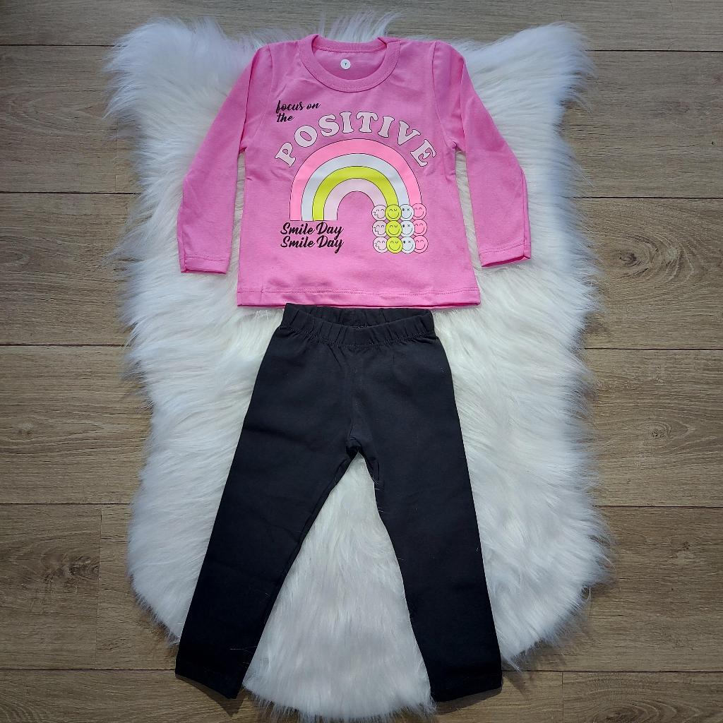 Conjunto Infantil Menina meia estação -1 camisa manga longa +1 calça legging do 1 ao10