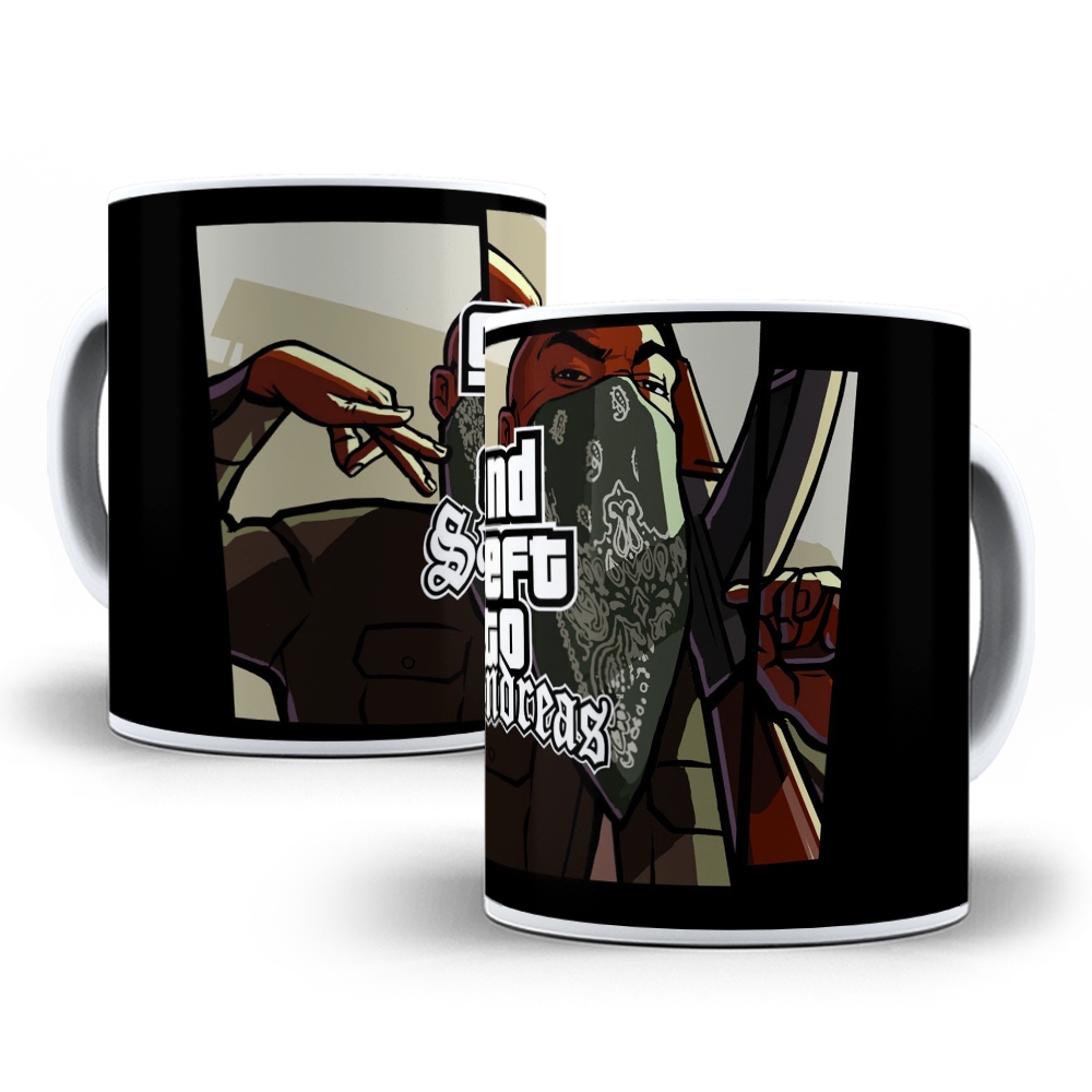 Caneca Personalizada Jogo GTA V 5 Cinco Porcelana ou Polimero Especial Presente Aniversario HD 574