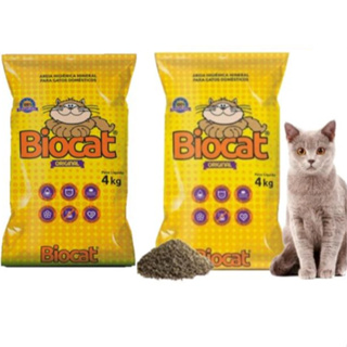 2 Areias Sanitária Higiênica para Gatos Biocat Original 8k em Oferta na Shopee