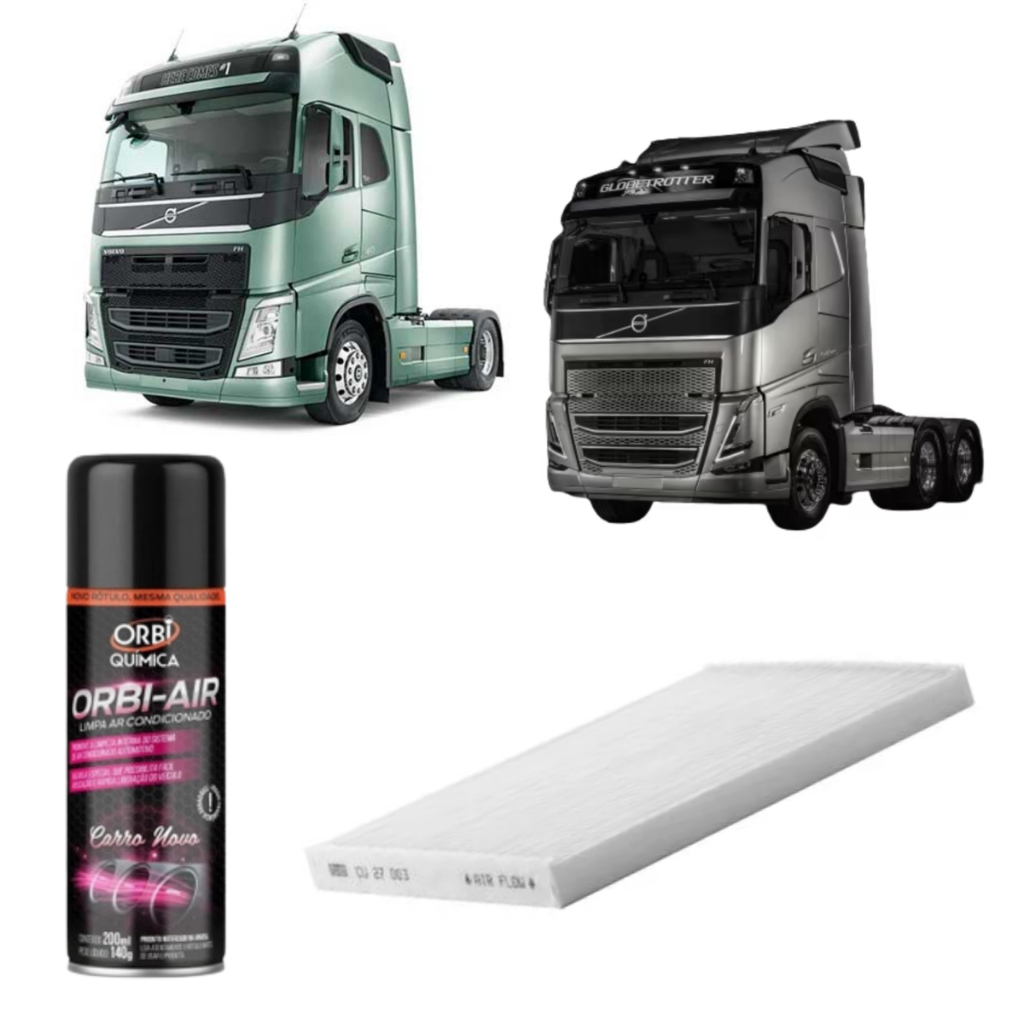 Filtro Ar Condicionado De Cabine + Limpa Ar Volvo FH 420 460 500 540 (Filtro Interno)