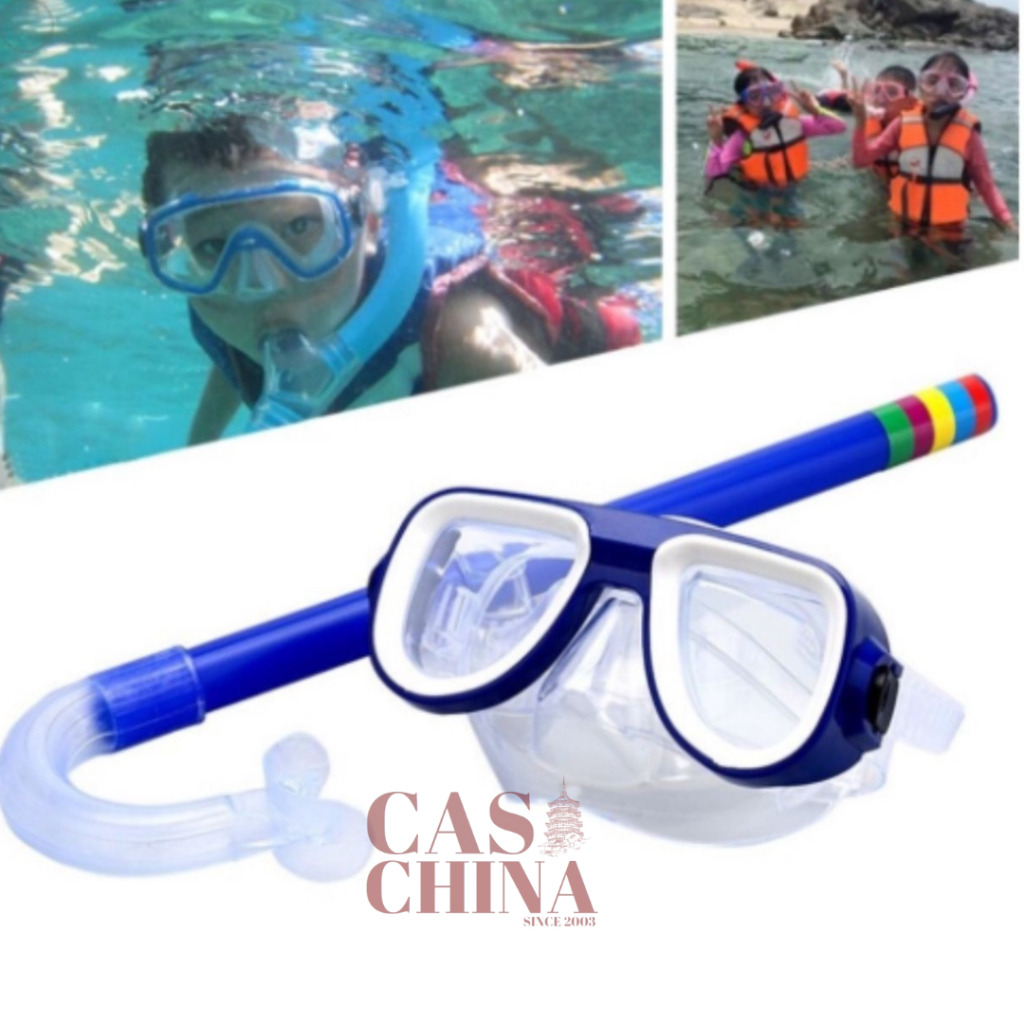 Kit de Mergulho Infantil Snorkel e Óculos Piscina Banho de Praia Natação